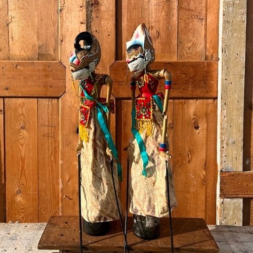 Wajang Golek poppen Indonesië hout traditionele pop SET, Antiek en Kunst, Kunst | Niet-Westerse kunst, Hout, 50 cm, Ophalen of Verzenden