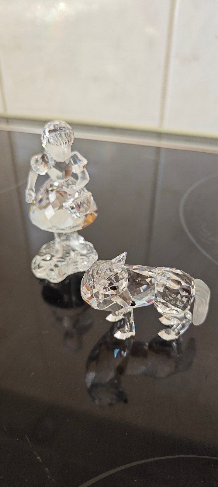 Swarovski Kristal Beeldjes: Roodkapje en de wolf, Ophalen, Zo goed als nieuw, Dier