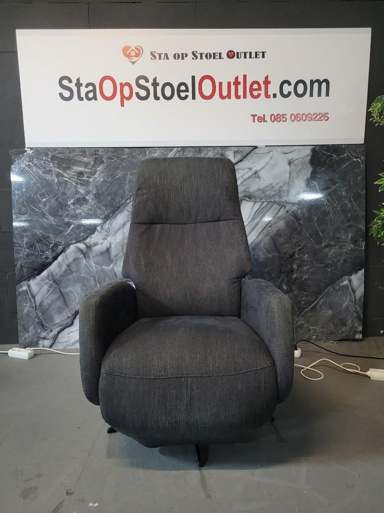 Staopstoel Stof Grijszwart op accu met tiptoetsen, Gebruikt, Minder dan 75 cm, Ophalen of Verzenden, Stof