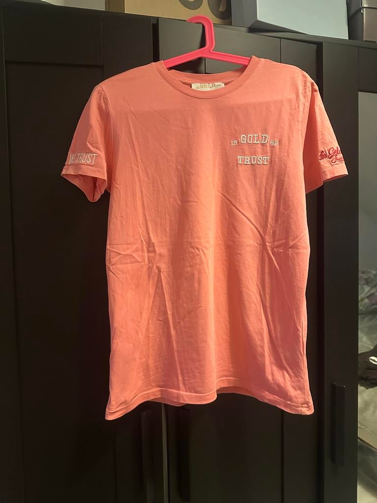 In Gold We Trust T-shirt Roze Maat M, Kleding | Dames, Maat 38/40 (M), Ophalen of Verzenden, Zo goed als nieuw, Korte mouw