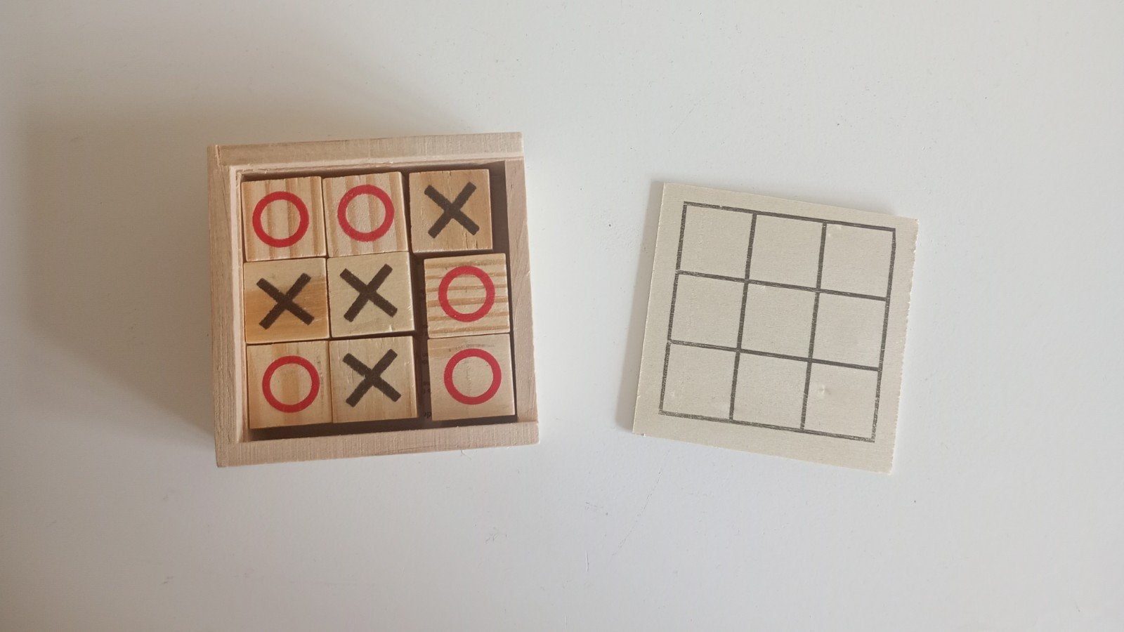 Houten Boter-kaas-en-eieren Reisspel, Een of twee spelers, Ophalen of Verzenden, Nieuw, Reisspel