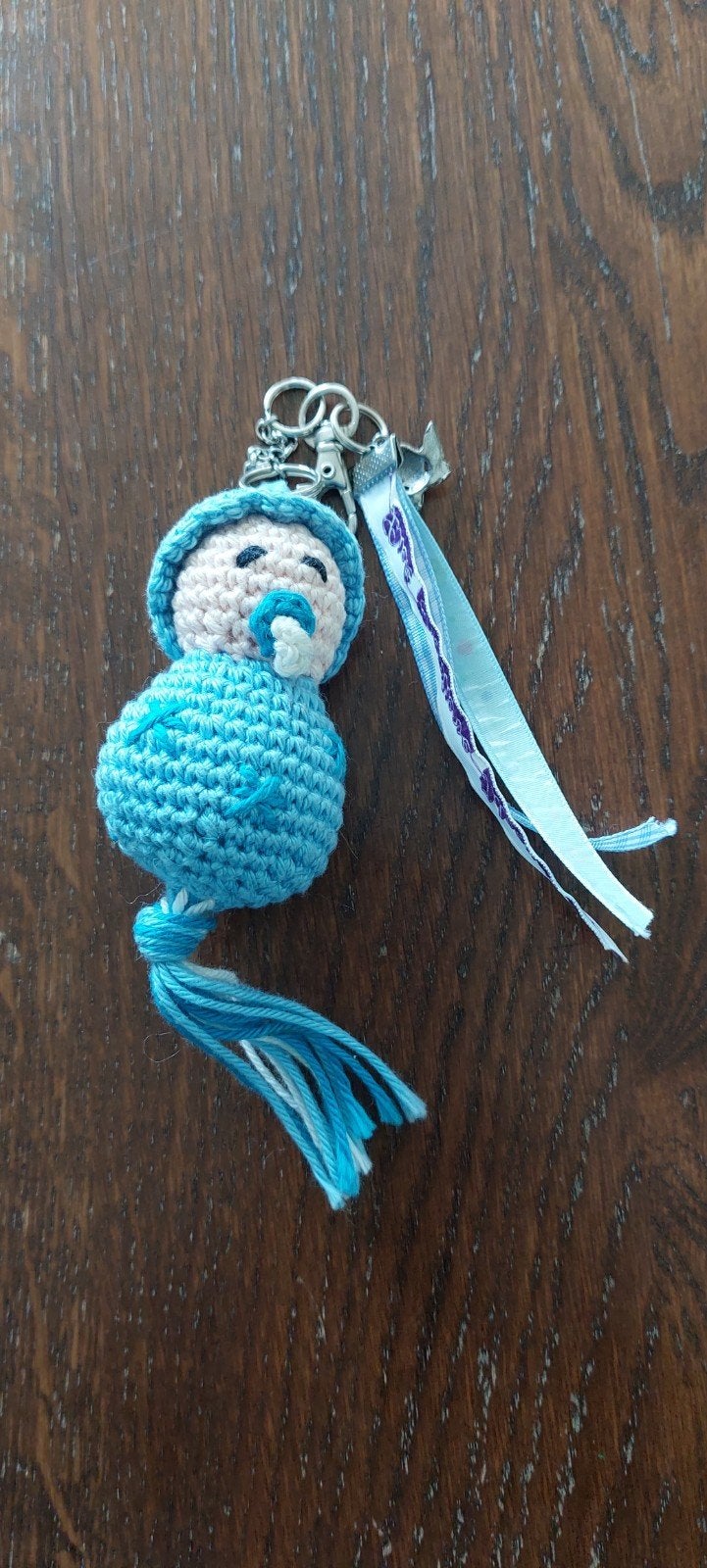 Gehaakte baby sleutelhanger - blauw, Ophalen of Verzenden, Nieuw