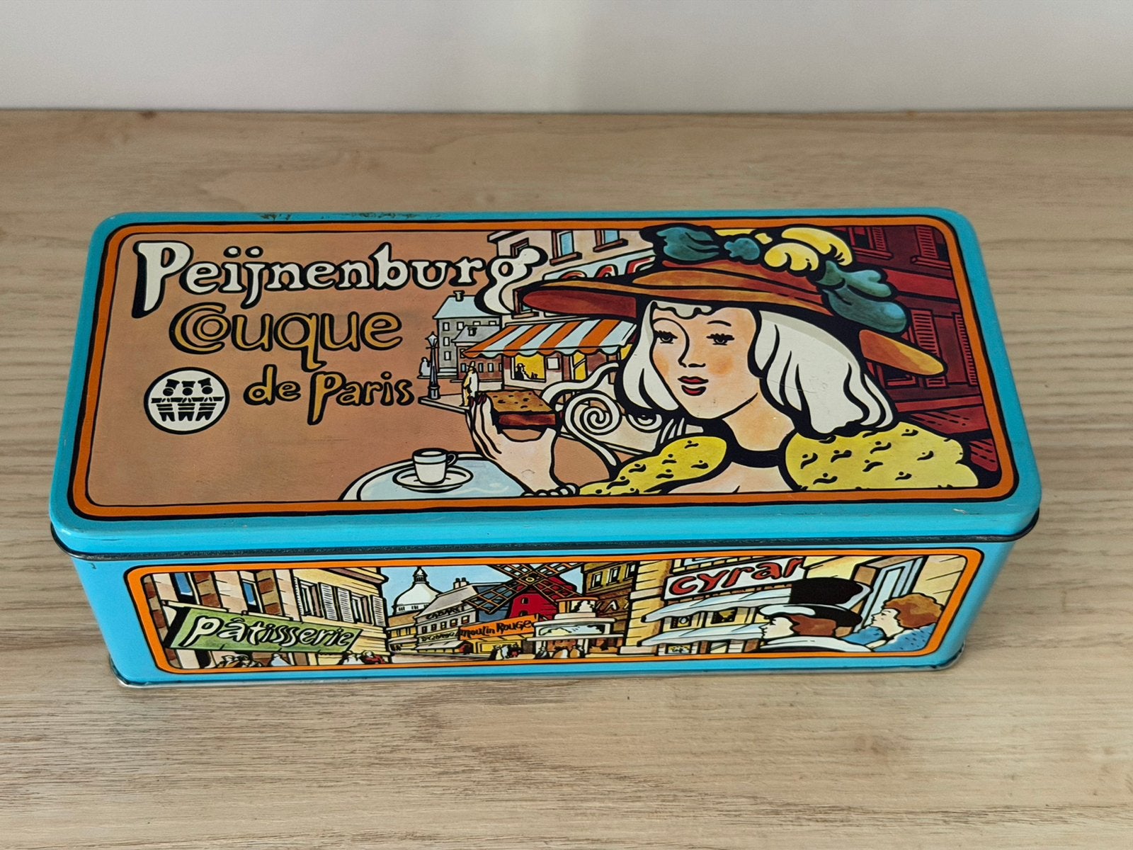 Vintage Peijnenburg Koektrommel 'Cuque de Paris', Verzamelen, Ophalen of Verzenden, Gebruikt, Overige, Overige merken
