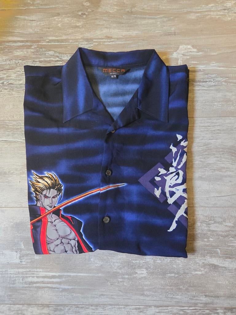 Mecca Sport Overhemd met Anime Print - Maat XL, Mecca Sport, Blauw, Ophalen of Verzenden, Zo goed als nieuw