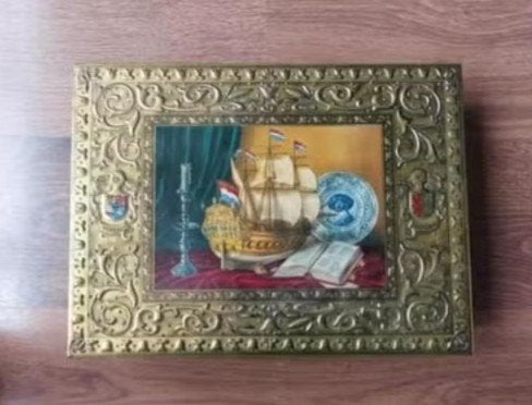 Oud Verkade blik, Ophalen of Verzenden, Gebruikt, Koek(jes), Verkade
