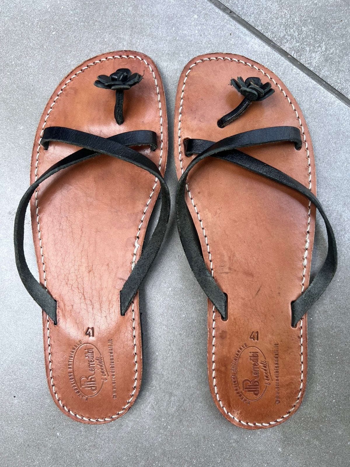 ERRE DIBI SANDALI ECHT LEREN SLIPPERS SANDALEN ZWART LEER 41, Kleding | Dames, Schoenen, Zwart, Zo goed als nieuw, Sandalen of Muiltjes