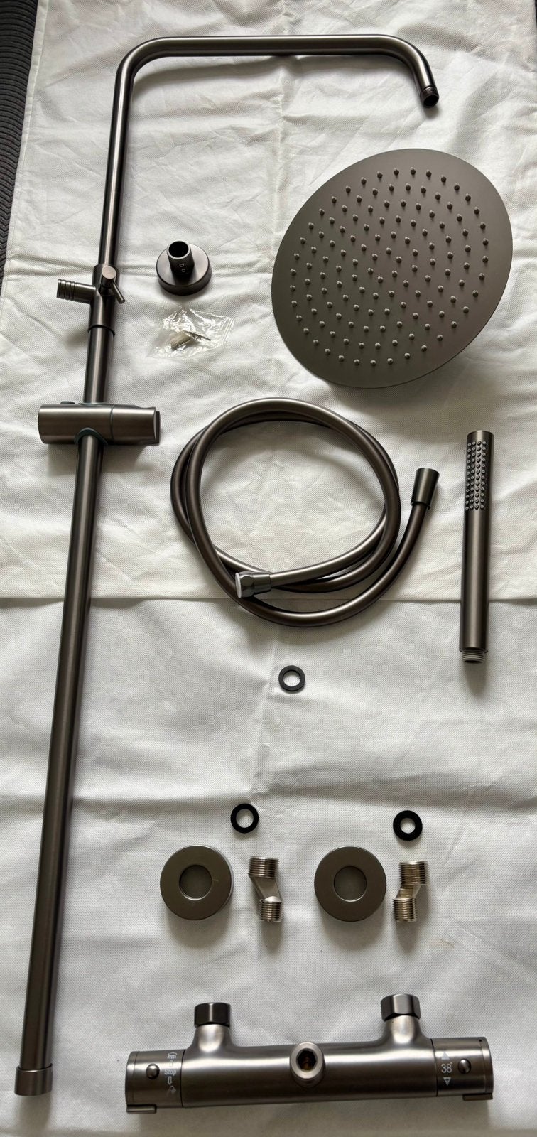 Opbouw Regendoucheset Boss & Wessing Gunmetal. Nieuw!, Ophalen, Zo goed als nieuw, Douche