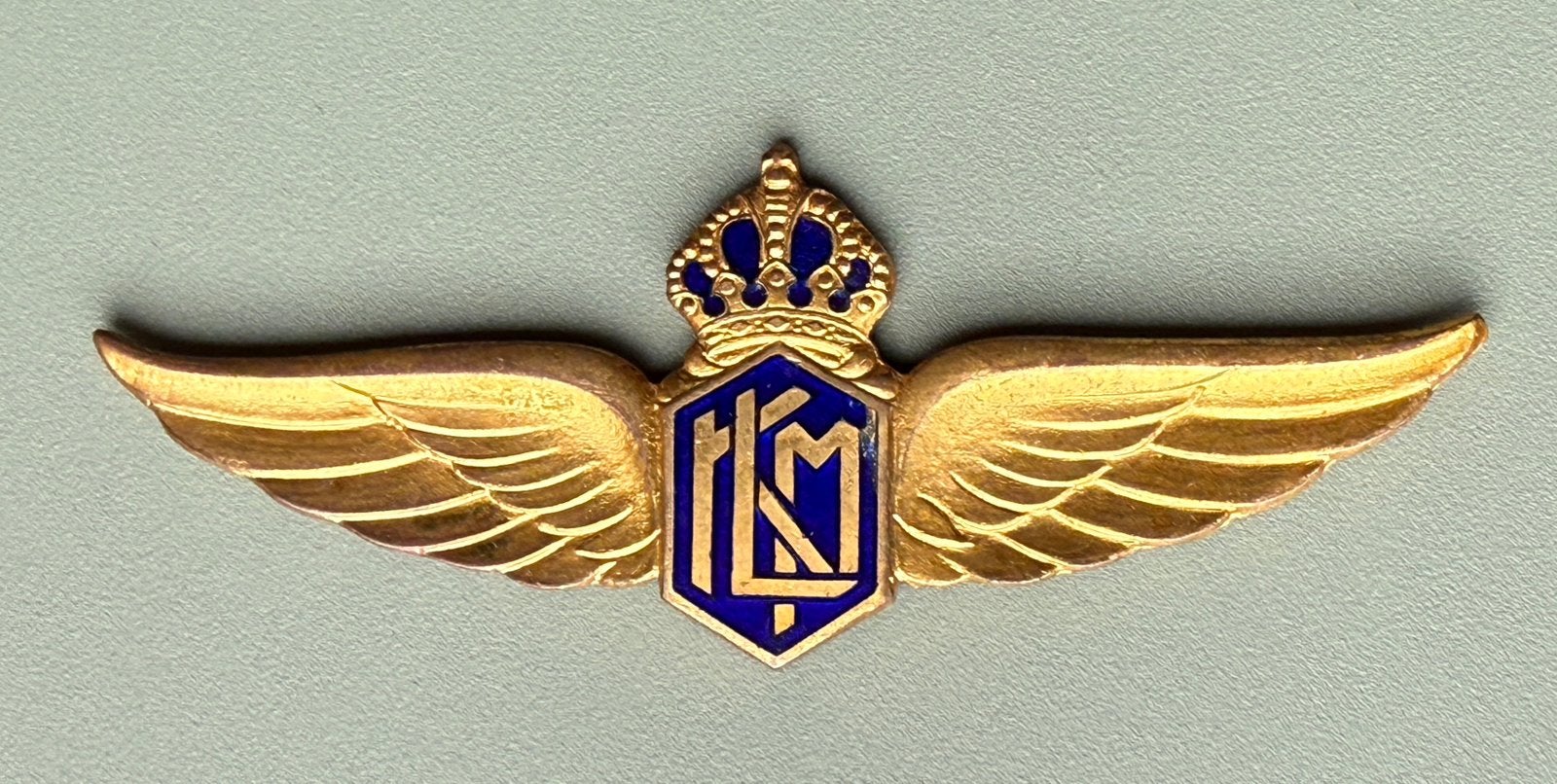 KLM Pilot wing, vlieger embleem, Verzamelen, Ophalen of Verzenden, Gebruikt, Patch, Badge of Embleem