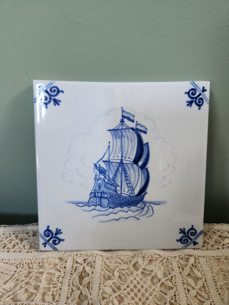 Royal Delft - tegel - schip - Koninklijke porceleyne, Ophalen of Verzenden