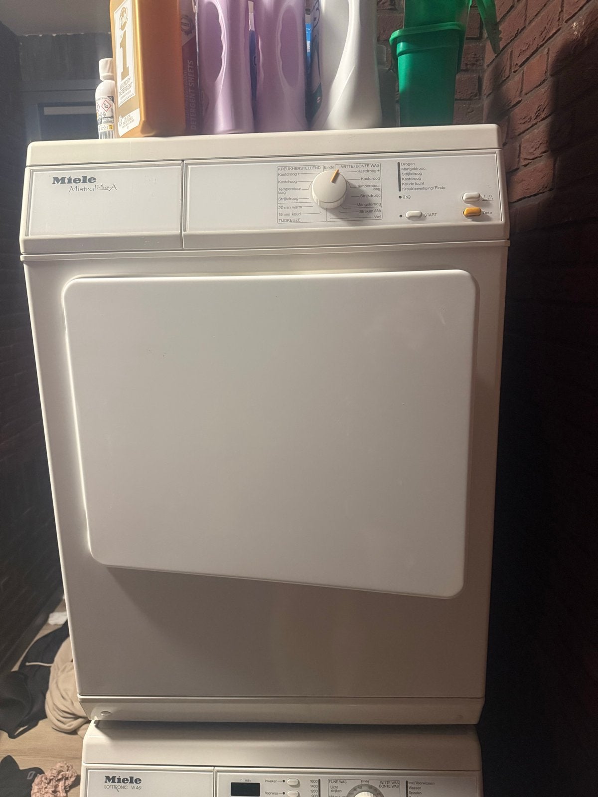 Miele Mistral Plus A wasdroger - Goede staat, Ophalen, 6 tot 8 kg, Gebruikt, Luchtafvoer