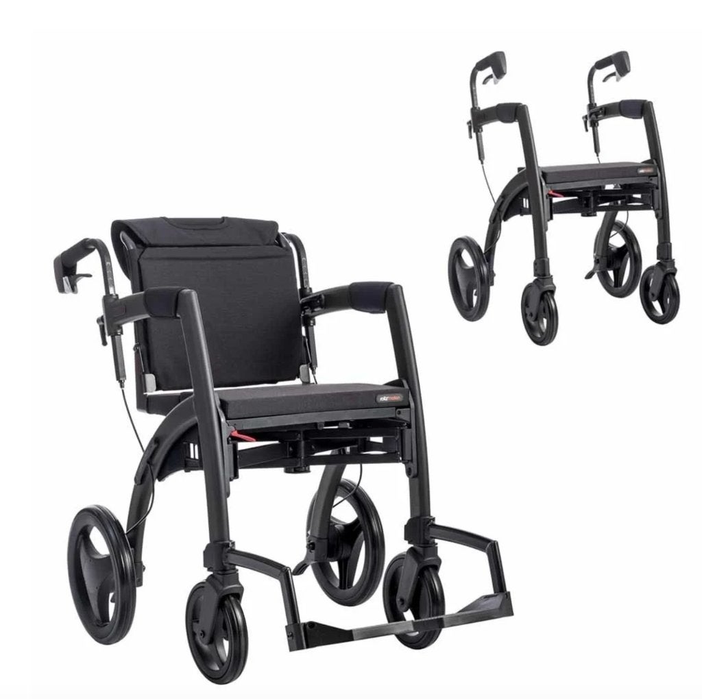 Rollz Motion (stijlvolle rollator en rolstoel in één), Ophalen, Inklapbaar, Zo goed als nieuw, Duwrolstoel