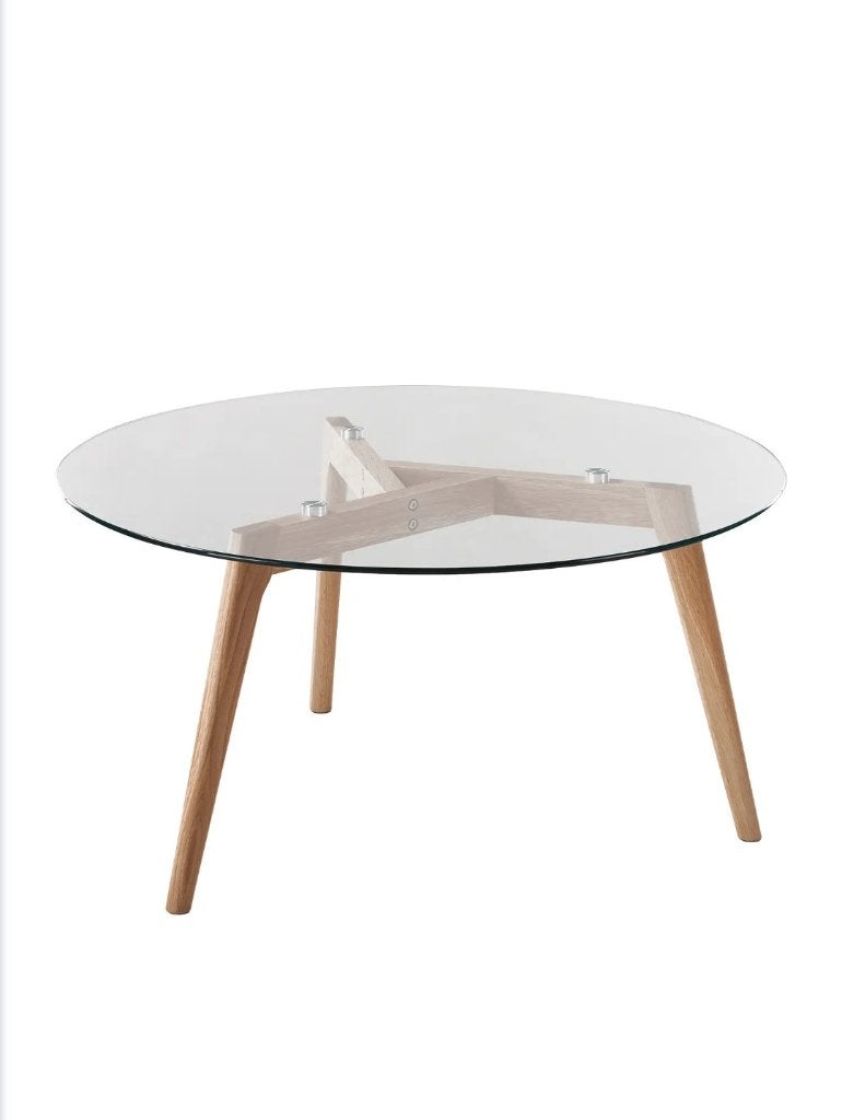 Salontafel, Ophalen, Glas, 50 tot 100 cm, Rond