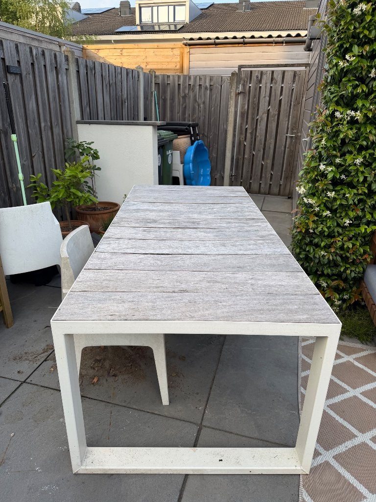 Tuintafel met stoelen, Tuin en Terras, Tuintafels, Ophalen, Gebruikt, Rechthoekig, Teakhout