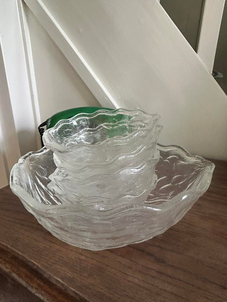 Vintage  glazen walnoot kommen, Ophalen of Verzenden, Overige merken, Glas, Overige typen