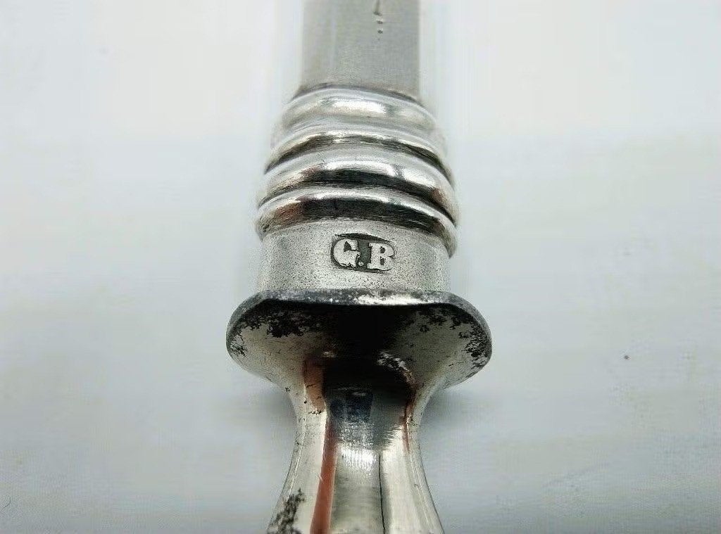 Kaasmes met zilveren heft, A.G. Berg, Riga, 1899, Antiek en Kunst, Verzenden