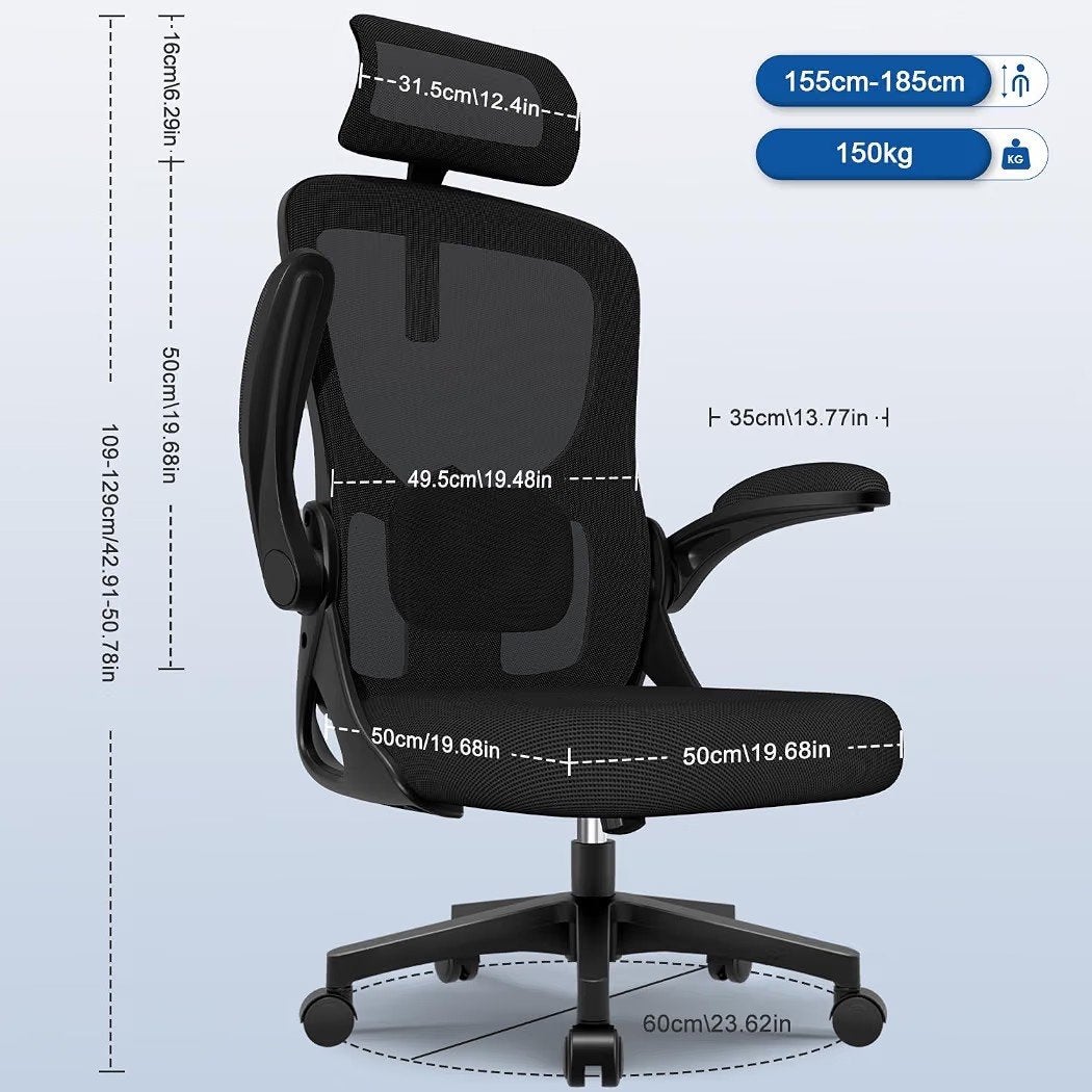 Bureaustoel, ergonomisch HR220, Ophalen of Verzenden, Ergonomisch, Nieuw, Zwart