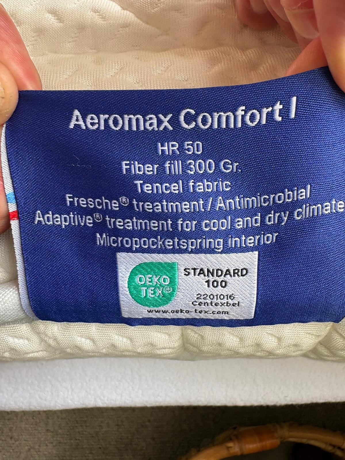 Aeromax Breeze II matras - Pulse Latex gel infused D65, Ophalen, 90 cm, Eenpersoons, Zo goed als nieuw