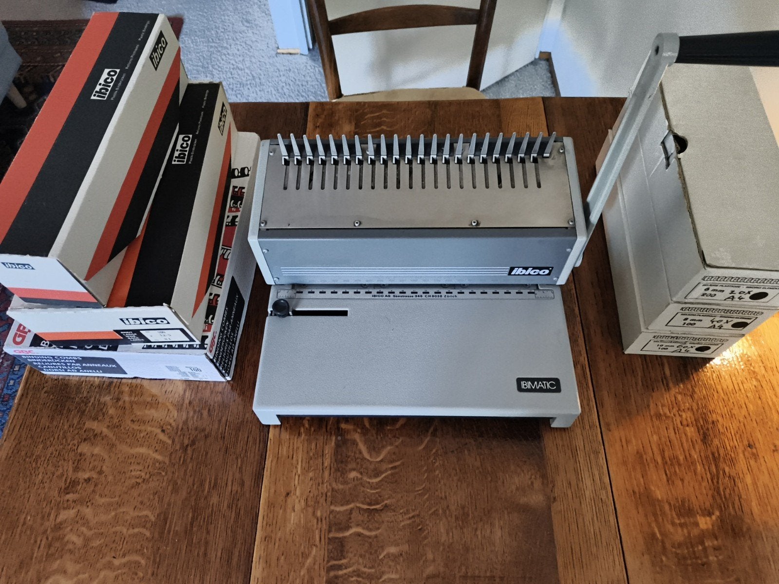 Ibico IBIMATIC inbindmachine met diverse bindruggen, Ophalen, Gebruikt, Overige typen
