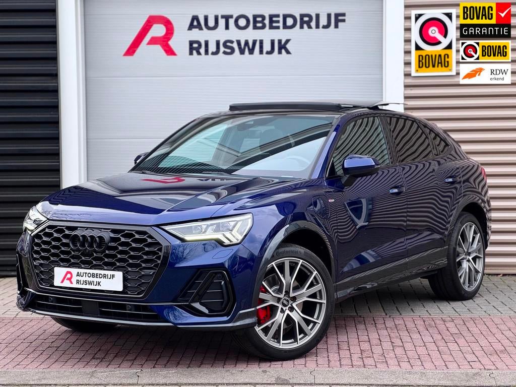 Audi Q3 Sportback 45 TFSI e S Edition Pano/Memory/360/Sfeer, Auto's, 12 maanden, Gebruikt, Blauw, Alcantara