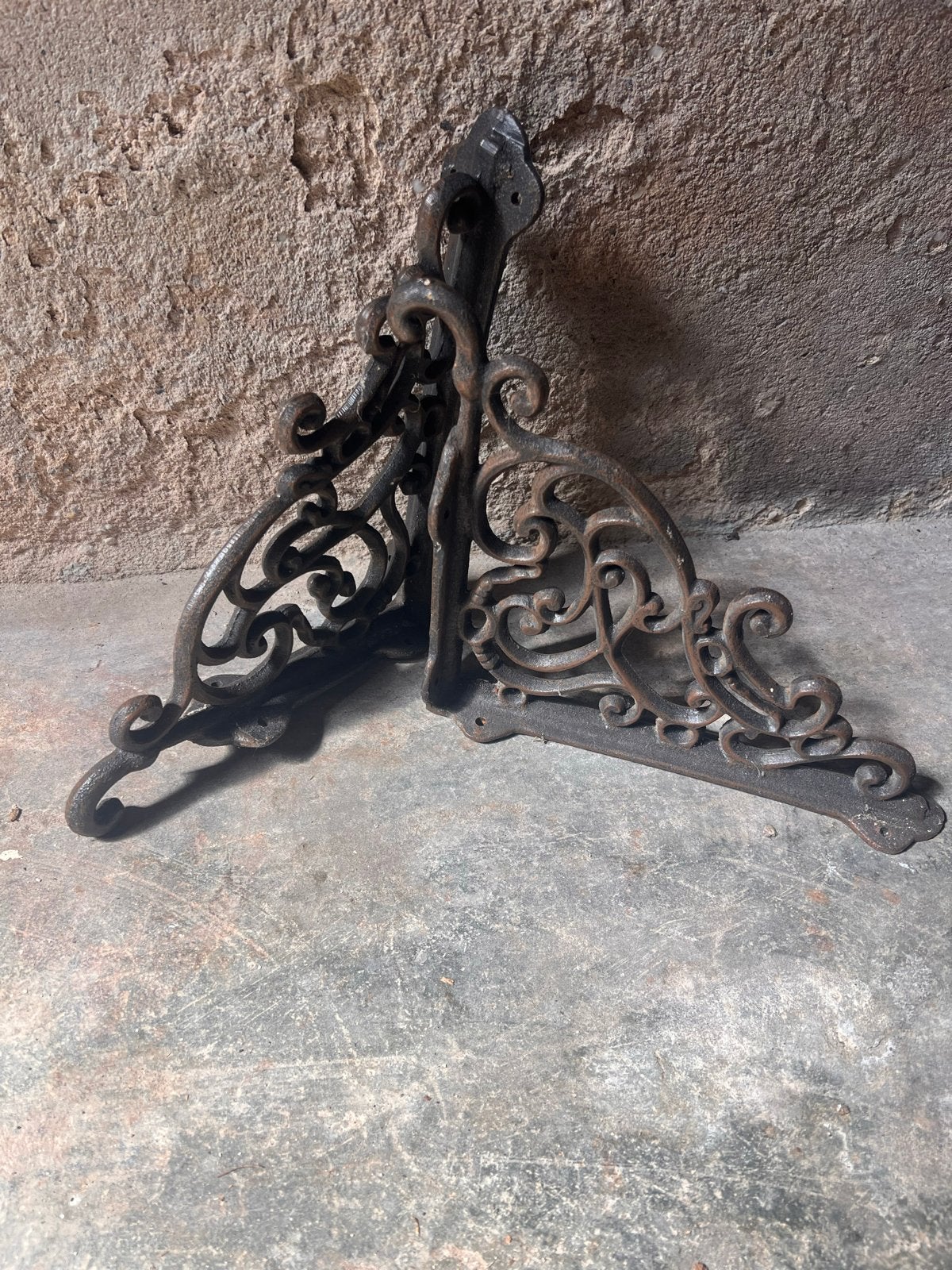 Decoratieve gietijzeren plankdragers (set van 2), Ophalen of Verzenden