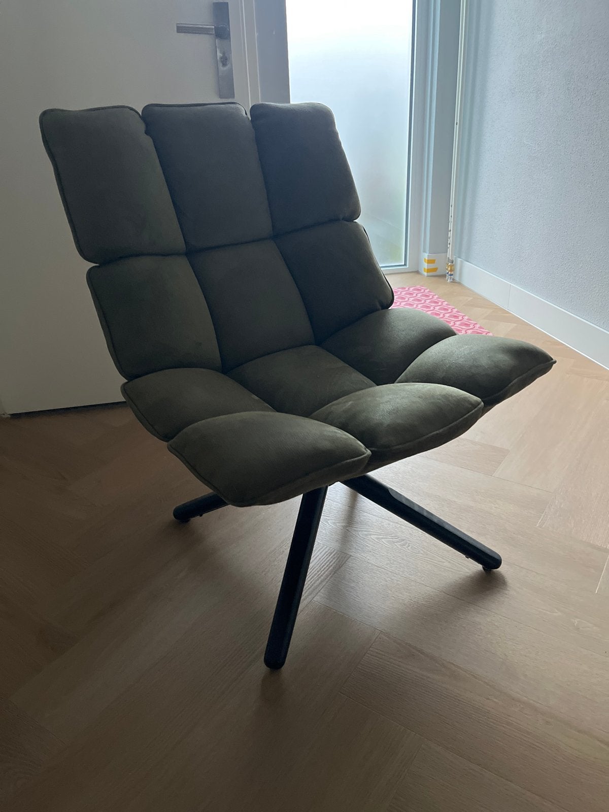 WOOOD fauteuil Jouke groen leerlook polyester draaibaar, Ophalen, Overige kleuren, Zo goed als nieuw, Industrieel