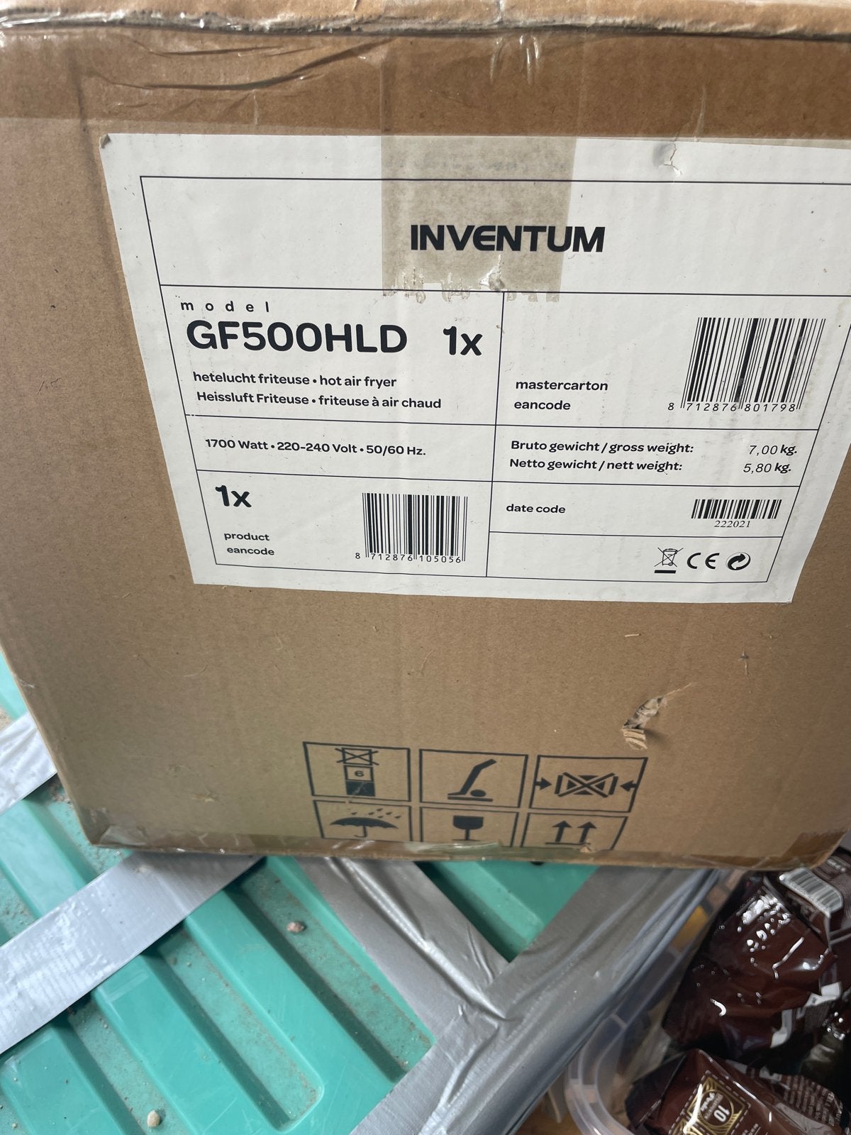 Inventum GF500HLD Hetelucht Friteuse - Airfryer, Ophalen of Verzenden, Nieuw, Airfryer