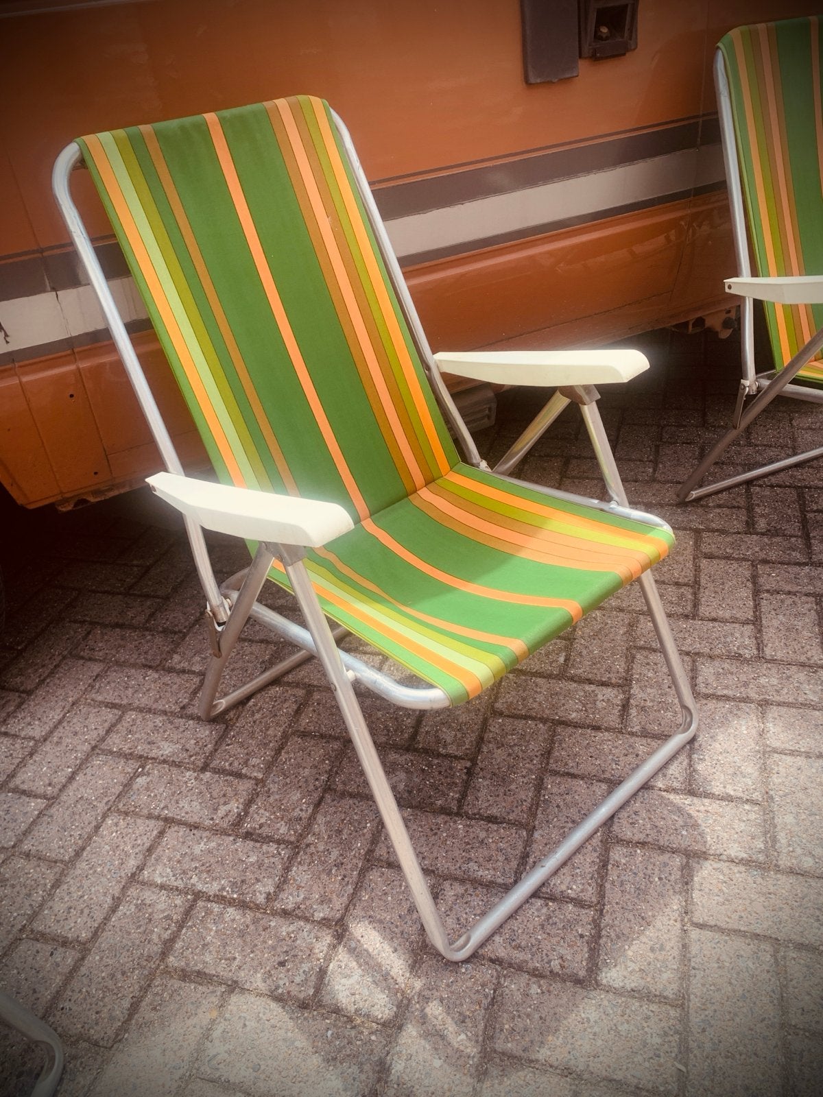 Retro Vintage Campingstoelen - Set van 4, Ophalen, Gebruikt, Campingstoel