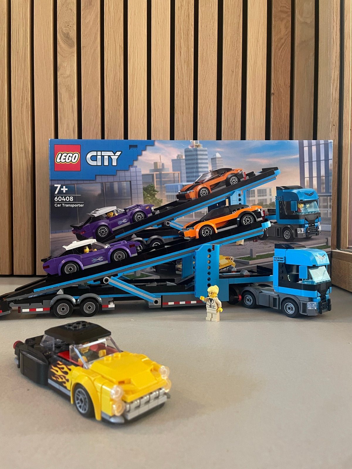 LEGO City 60408 Autotransporter complete set met doos en boe, Ophalen of Verzenden, Zo goed als nieuw