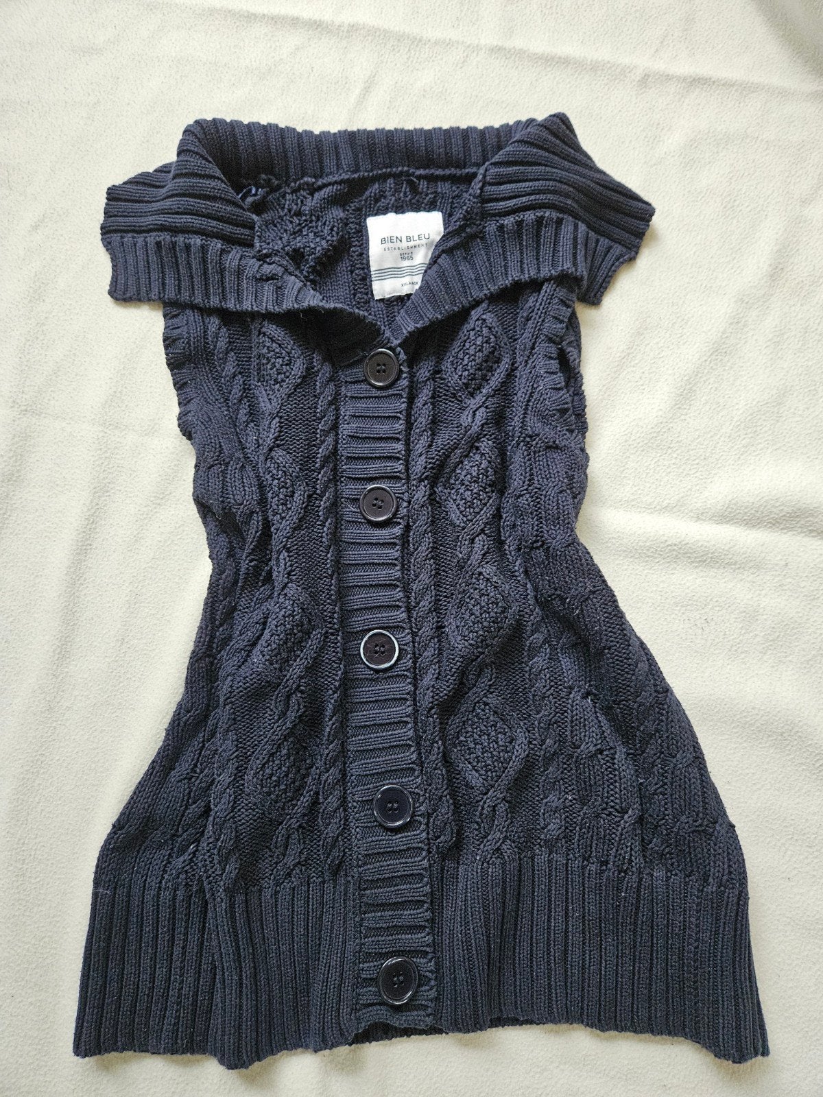 Bien Bleu gebreid vest XXL, Perfecte staat, Blauw, Maat 46/48 (XL) of groter, Ophalen of Verzenden, Zo goed als nieuw