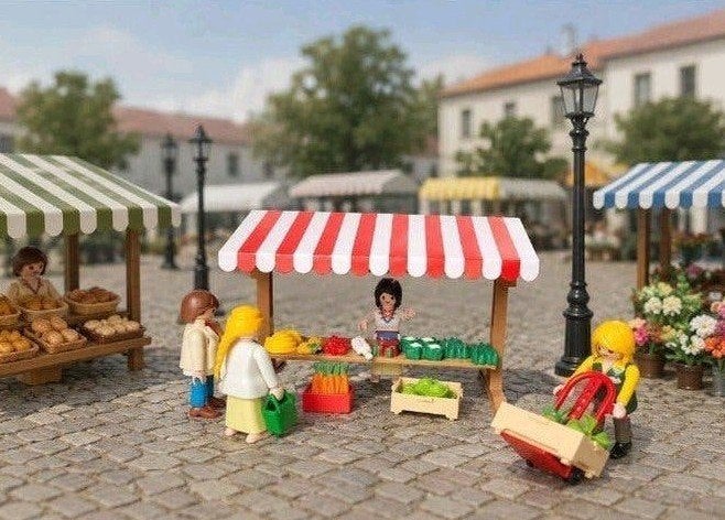 Playmobil grote marktkraam., Ophalen of Verzenden, Zo goed als nieuw