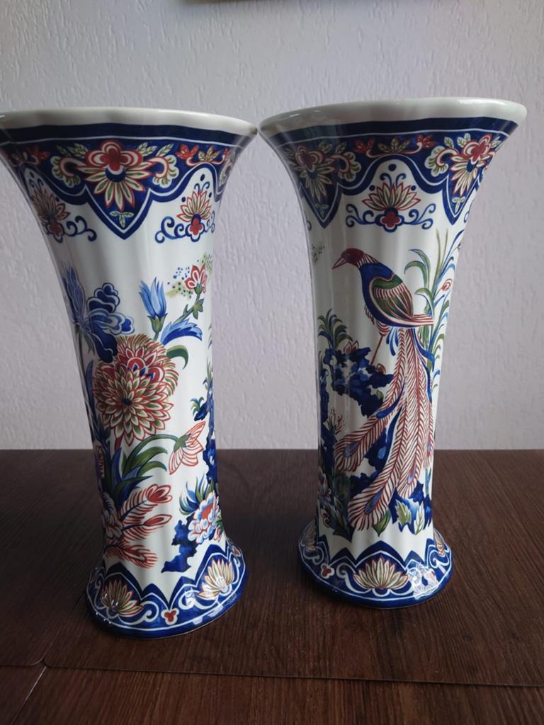 Set van 2 handgemaakte Vieux Rhodes Boch vazen, Antiek en Kunst, Ophalen of Verzenden