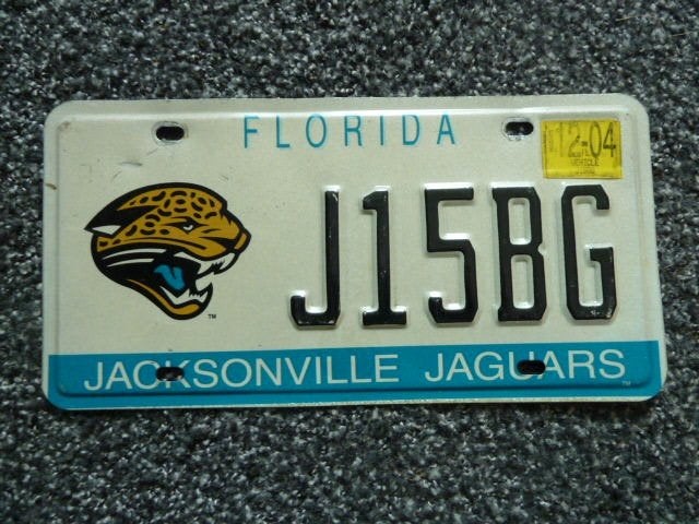 Kentekenplaat licenseplate Florida Jacksonville Jaguars USA, Verzenden, Gebruikt, Auto's