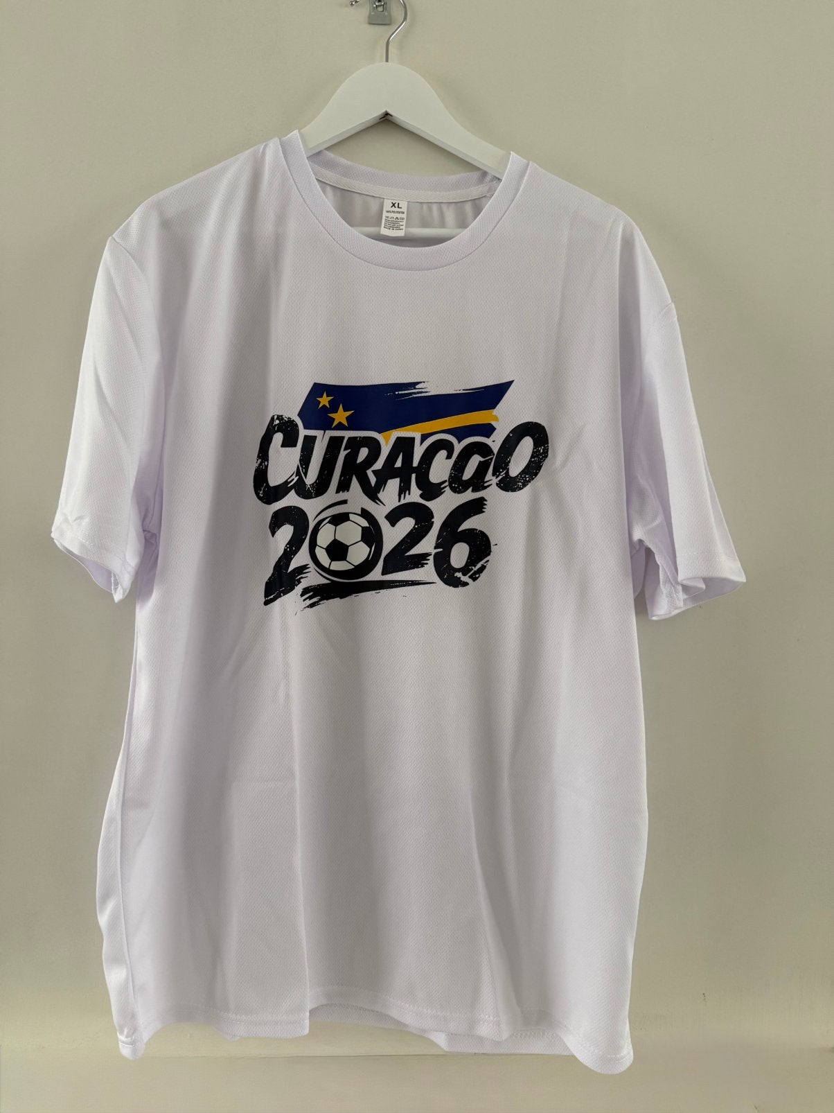 Curaçao 2026 WK wit t-shirt Korsou voetbalshirt nieuw XXL, Ophalen of Verzenden, Nieuw, Maat 56/58 (XL), Wit