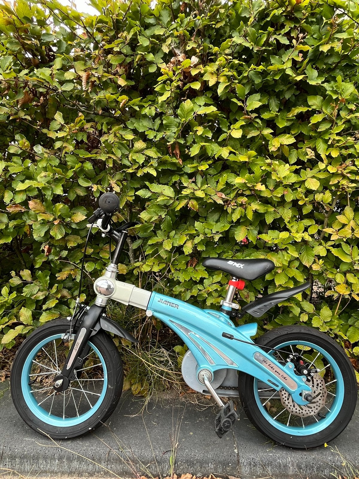 Jianer BMX Kinderfiets - Lichtblauw & Wit + zijwieltjes, Fietsen en Brommers, Ophalen, Staal, Schijfrem, 16 tot 20 inch