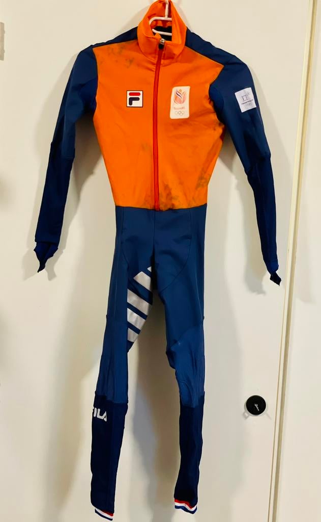 Schaatskleding schaatspak snelpak speedsuit maat S Fila, Sport en Fitness, Ophalen of Verzenden, Zo goed als nieuw, Overige typen