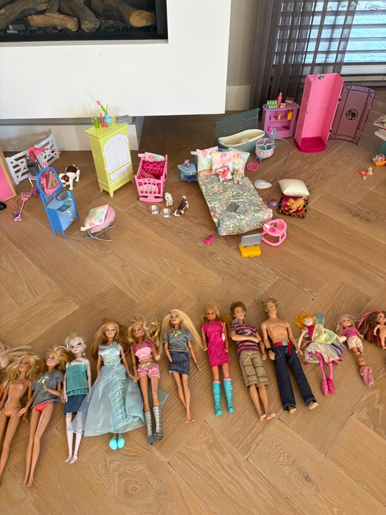 Grote Barbie collectie met poppen, meubels en auto's, Ophalen of Verzenden, Gebruikt, Barbie
