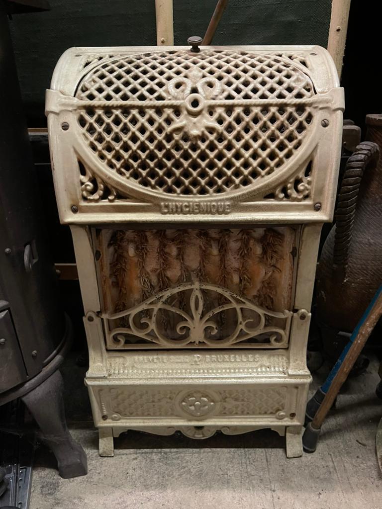 Franse gaskachel met draaiplateau voor theepot, Huis en Inrichting, Kachels, Ophalen, Gebruikt, Gas, Gaskachel