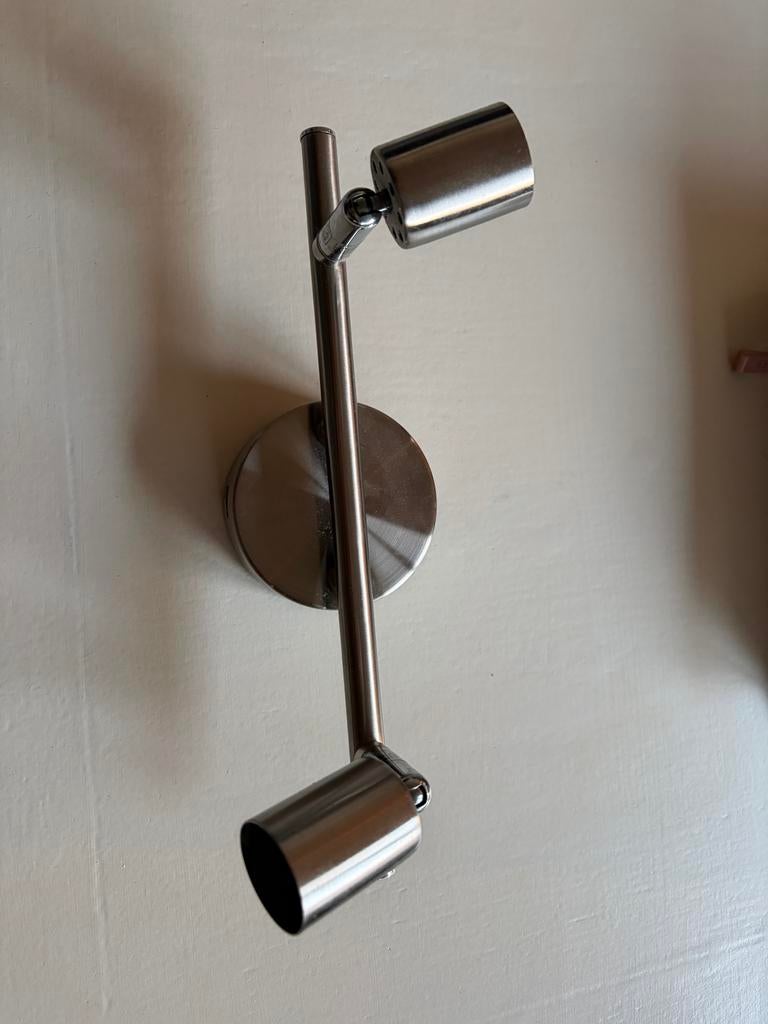 Moderne spot met twee verstelbare spots, metaal, Halogeen, Gebruikt, Metaal of Aluminium, Ophalen of Verzenden