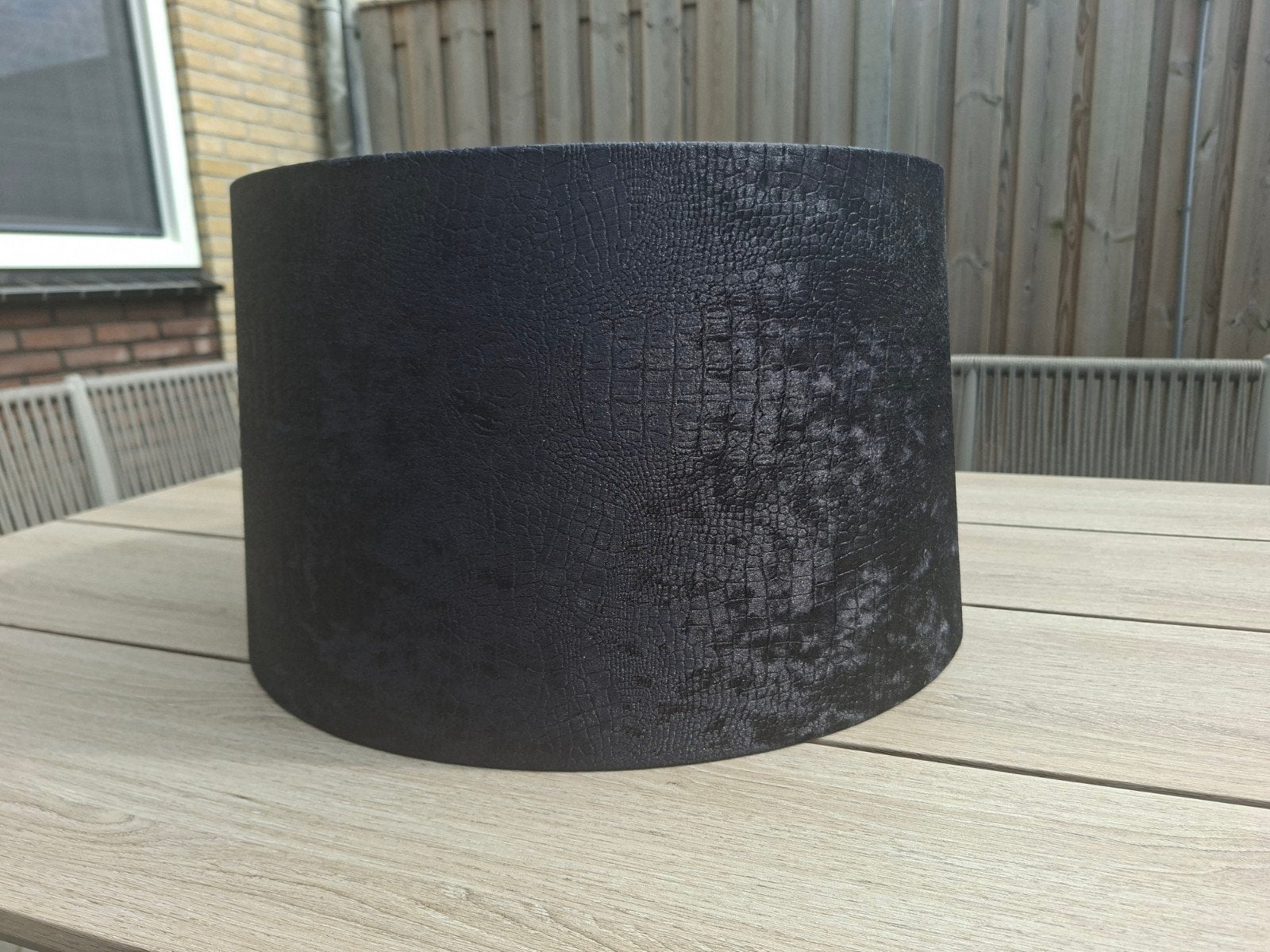 zgan grote croco zwarte lampenkap, Huis en Inrichting, 29 cm, Zwart, Rond, Ophalen of Verzenden