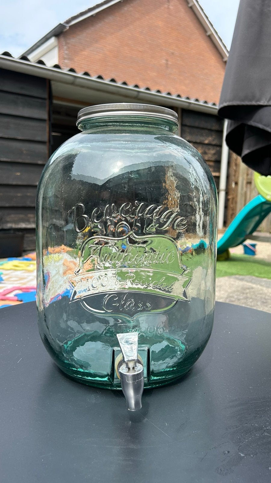 Grote glazen drankdispenser met kraantje, Ophalen, Zo goed als nieuw, Overige merken, Glas