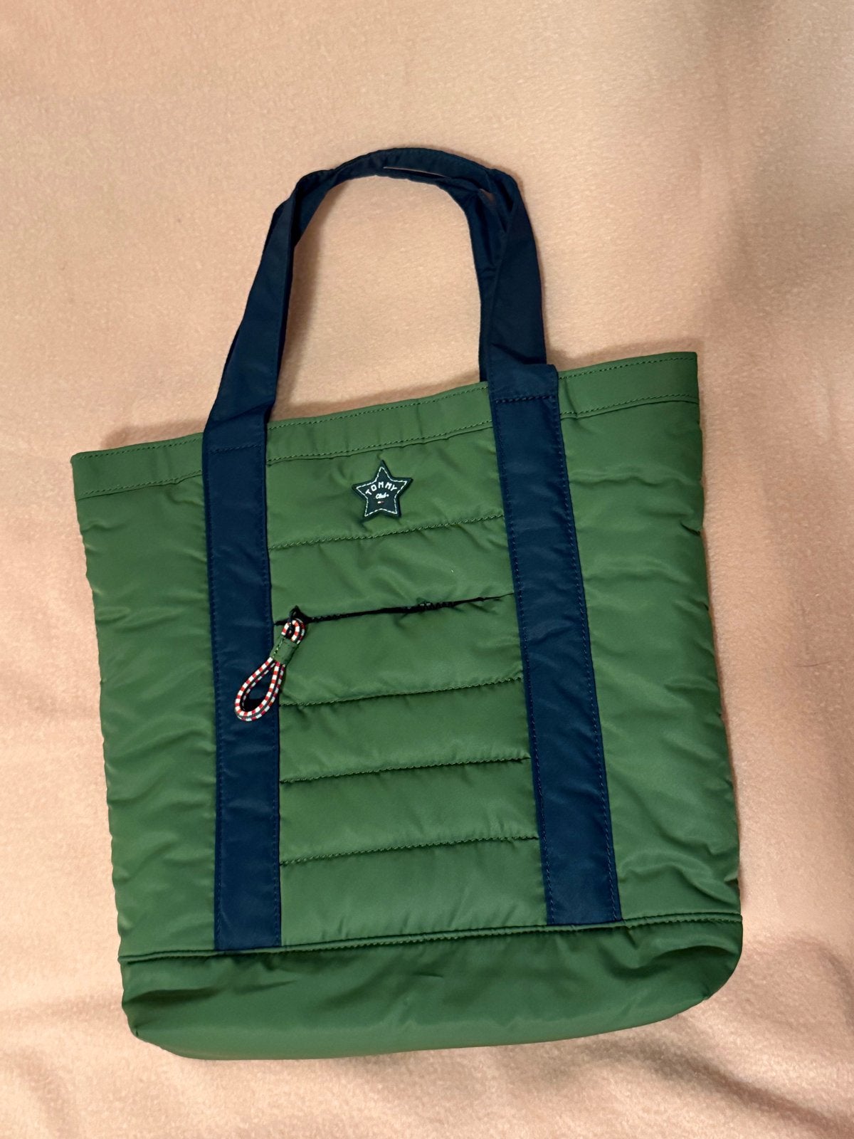 Tommy Club Shopper - Groen gewatteerde tas, Ophalen of Verzenden, Zo goed als nieuw, Groen, Shopper
