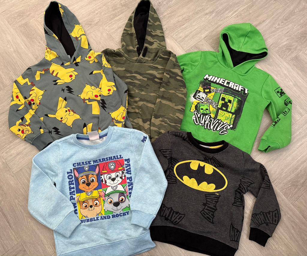 Pakket stoere Truien en shirts maat 110 - 116!, Kinderen en Baby's, Kinderkleding | Maat 110, Verzenden, Zo goed als nieuw, Jongen