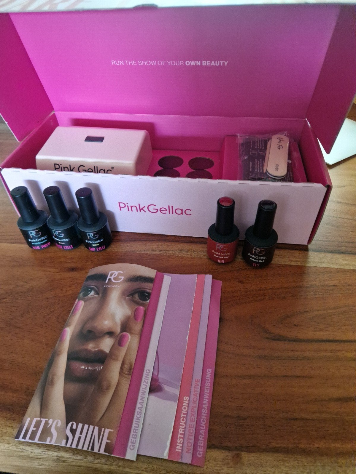 Pink Gellac Startpakket met UV/LED lamp en 2 kleuren, Ophalen of Verzenden, Zo goed als nieuw, Overige typen