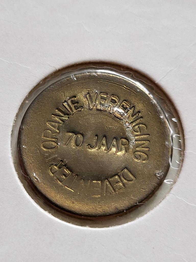 Oranje Vereniging Deventer 70 Jaar Penning, Postzegels en Munten, Penningen en Medailles, Ophalen of Verzenden