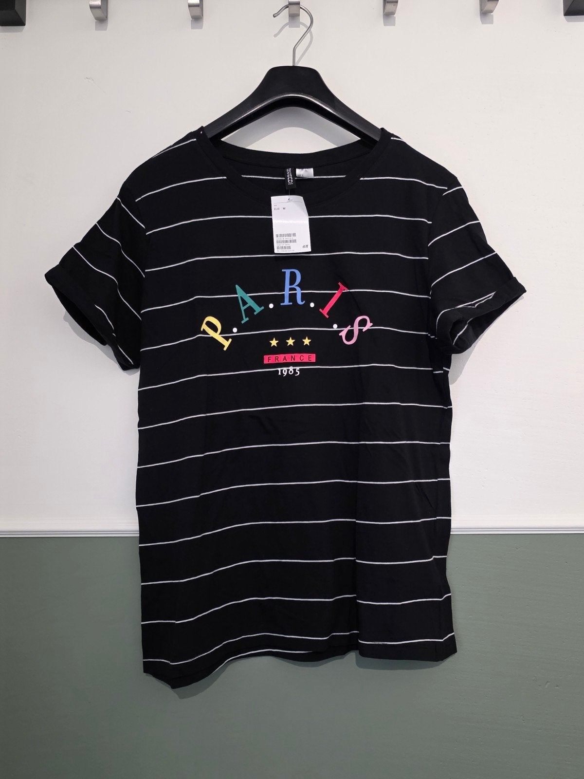 Dames H&M Divided T-shirt shirt top maat M NIEUW, Maat 38/40 (M), H&M, Zwart, Nieuw