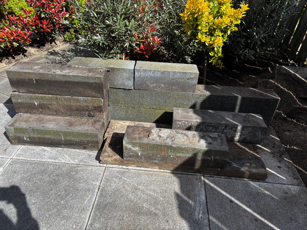 Stapelblokken, Tuin en Terras, Tegels en Klinkers, Ophalen, Gebruikt, Overige typen, Minder dan 5 m²