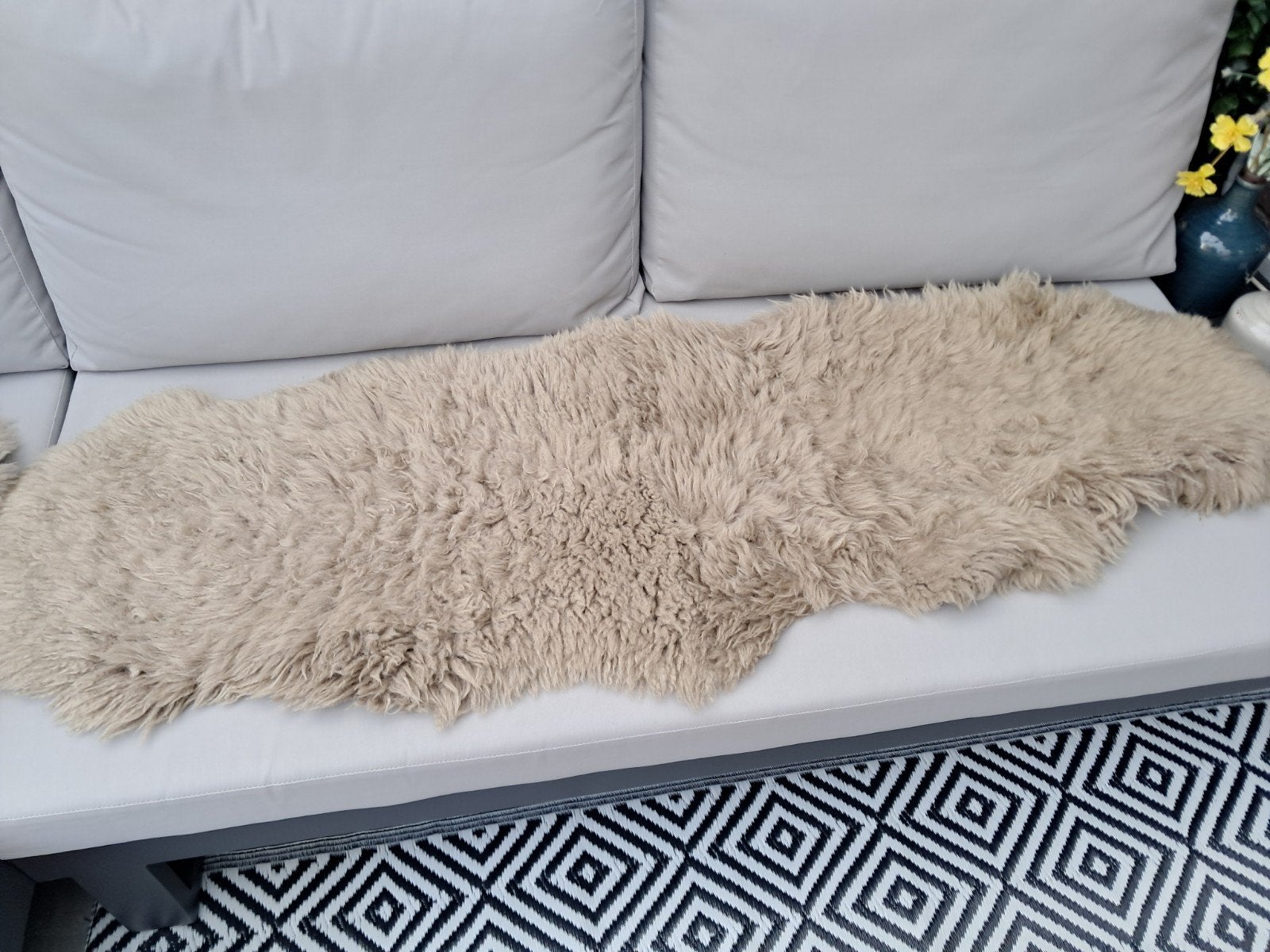 Luxor Living Schapenvacht Taupe - 60x160 cm, Ophalen, 50 tot 100 cm, Zo goed als nieuw, 150 tot 200 cm