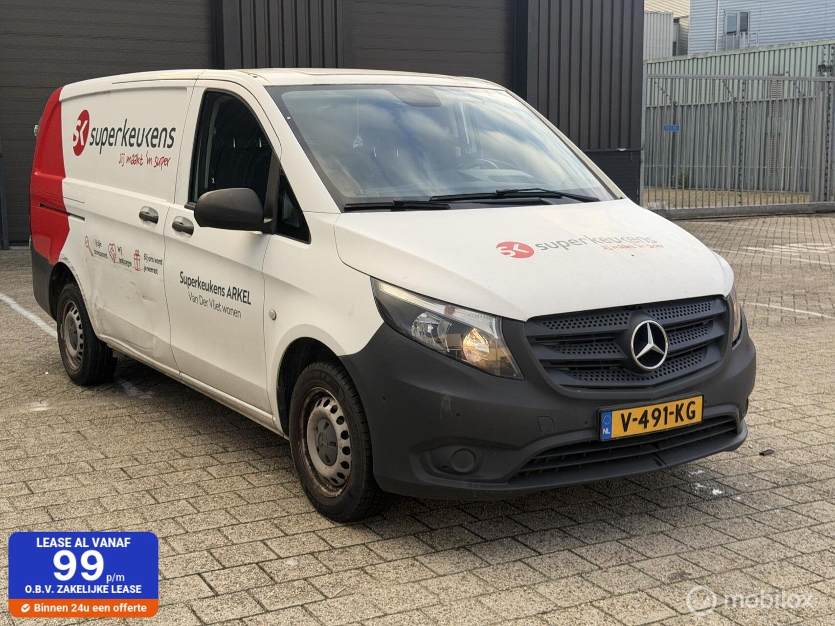 Mercedes Vito CDI Lang, 99.000 Km. LICHTE SCHADE, EX BTW, Gebruikt, Euro 6, 4 cilinders, 2000 kg