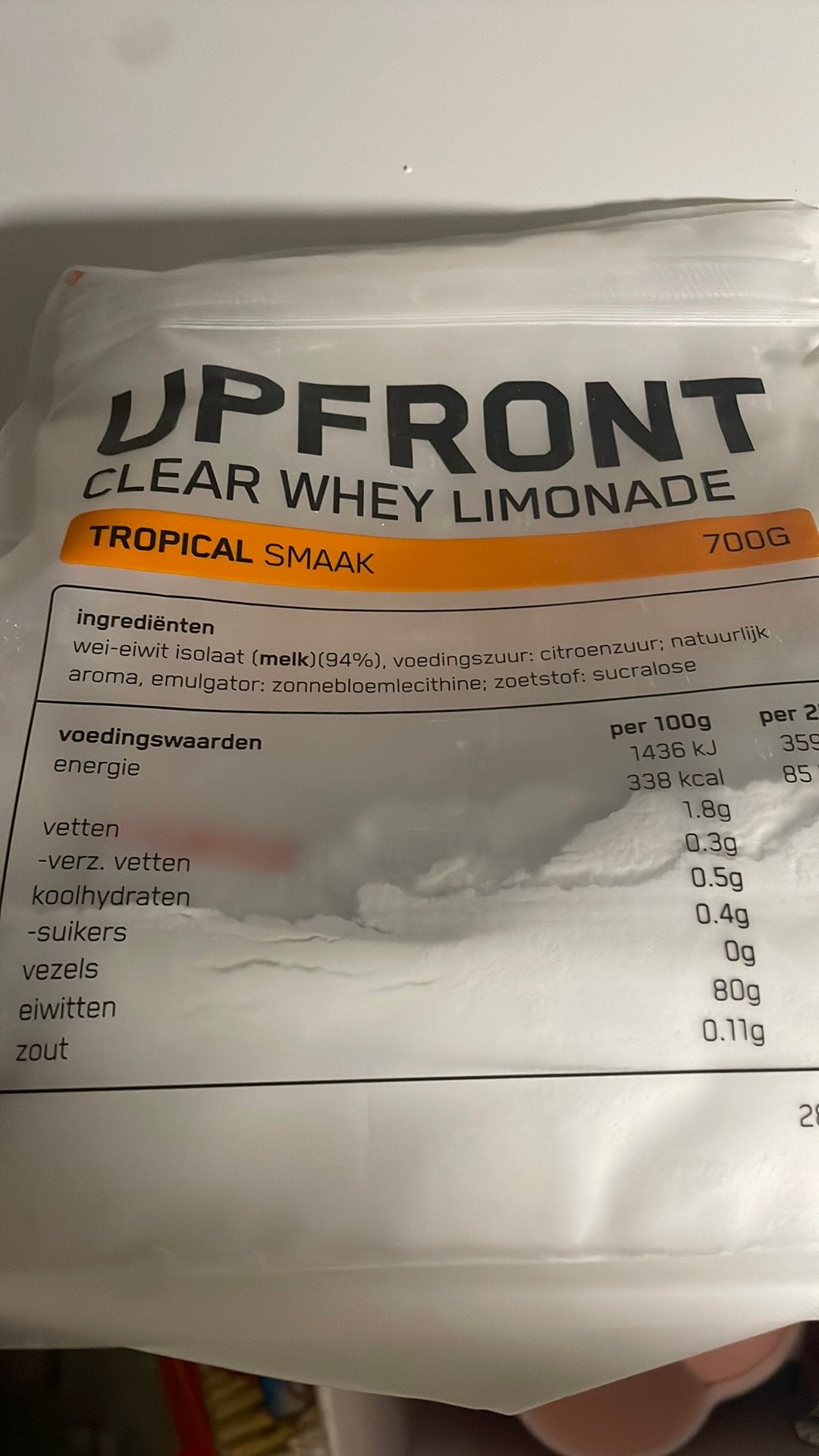 Upfront eiwitpoeder clear whey limonade, Ophalen of Verzenden, Nieuw, Poeder of Drank