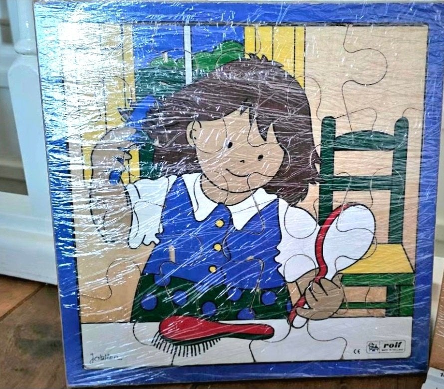 "Jaklien "School puzzels- Vintage - 2x - Verzend ook!, Ophalen, Gebruikt, Overige typen